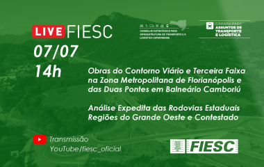 Reunião híbrida e conjunta do Conselho Estratégico para Infraestrutura de Transporte e a Logística Catarinense e da Câmara de Transporte e Logística da FIESC 
