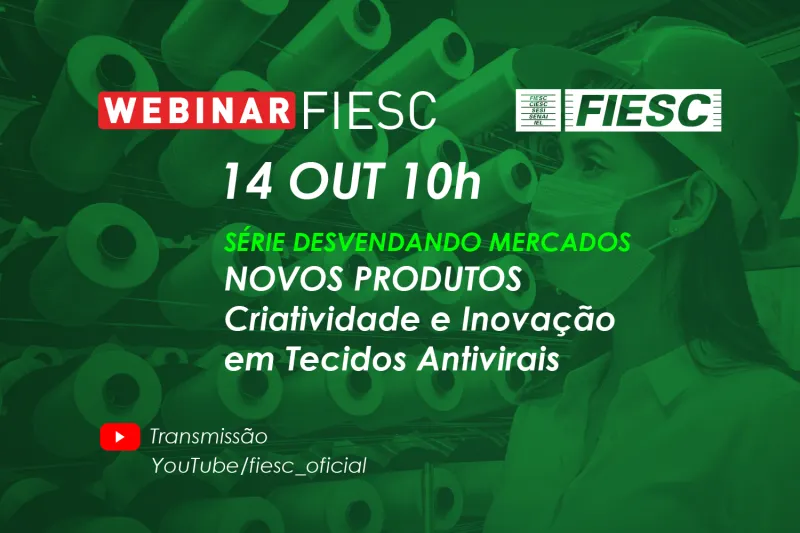 Transmissão pelo canal da FIESC no YouTube