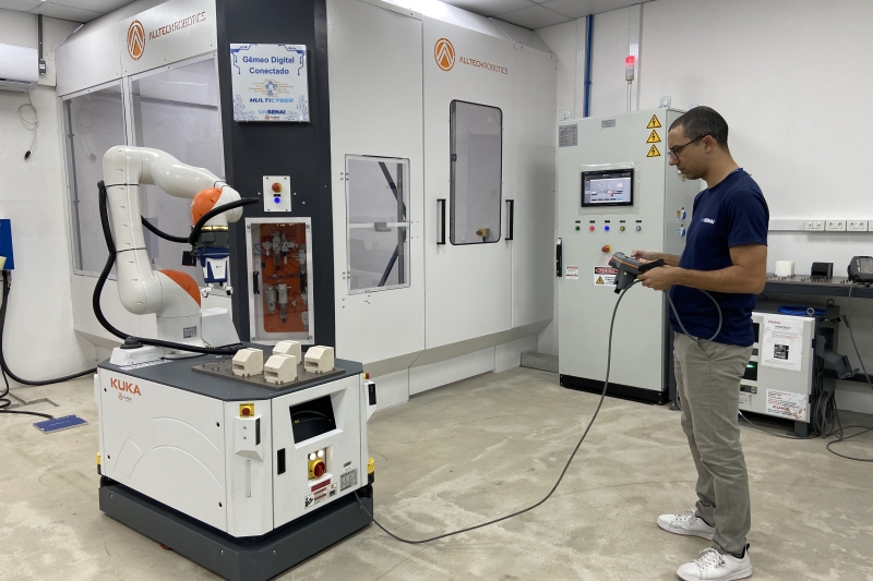 Laboratório é voltado ao desenvolvimento de sistemas ciberfísicos e tecnologias da Indústria 4.0. Foto: Divulgação/SENAI 